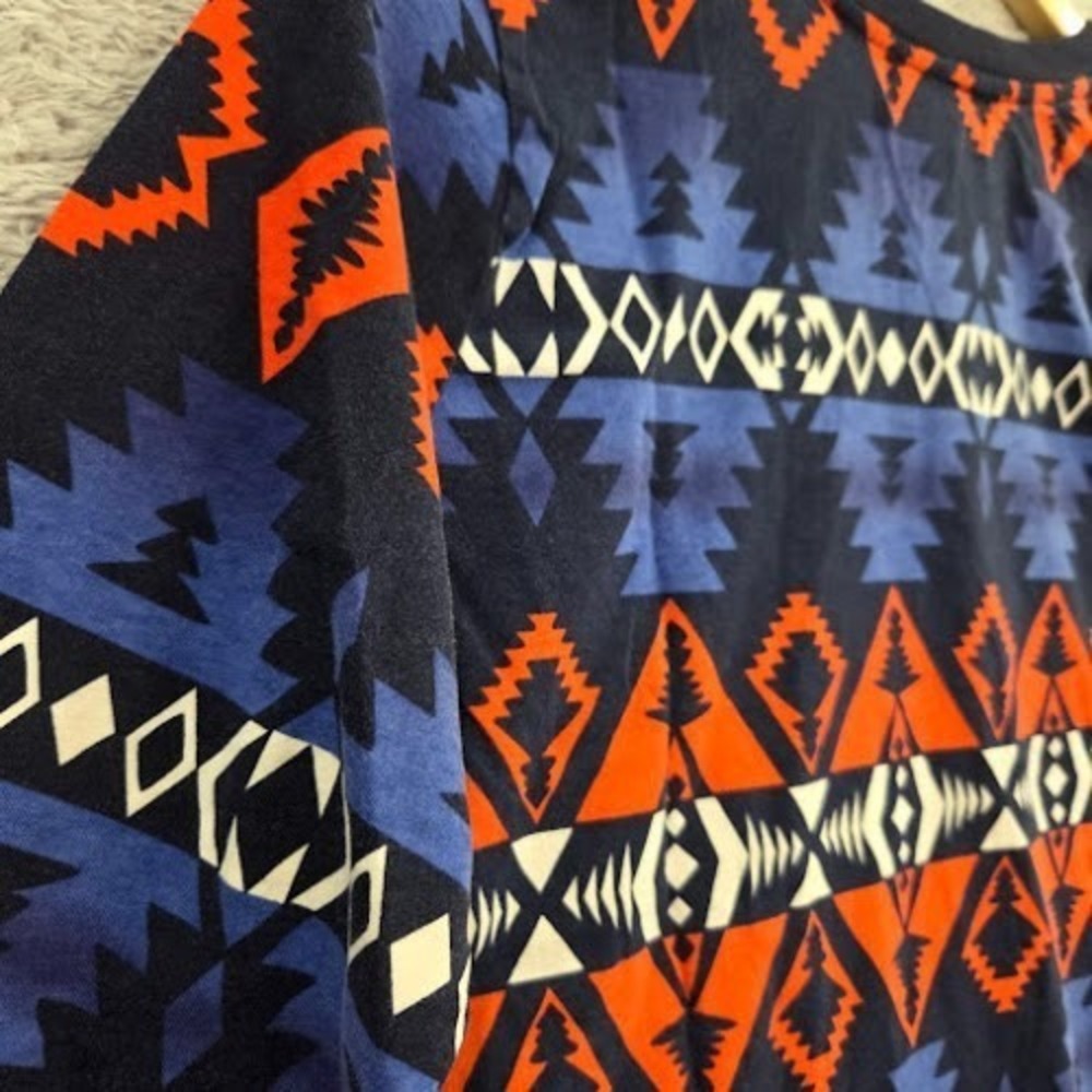 LRL Lauren Ralph Lauren Active Southwestern‎ Print Long Sleeve Top 1X Cotton - Picture 9 of 9
